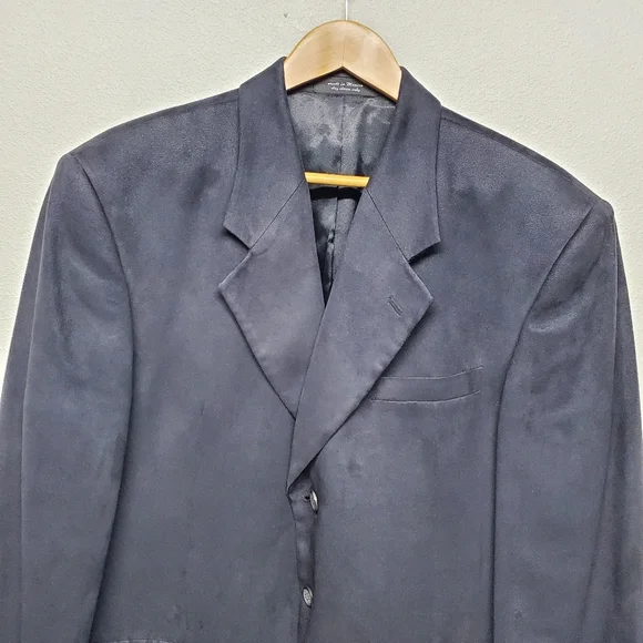 Gian Franco Ruffini Black Faux Suede Blazer Jacket Size see measurements - Picture 4 of 6